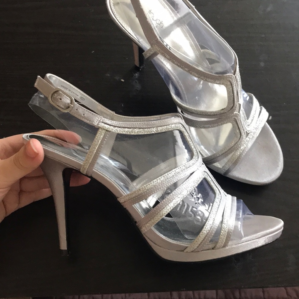 Touch of Nina sparkly silver heels